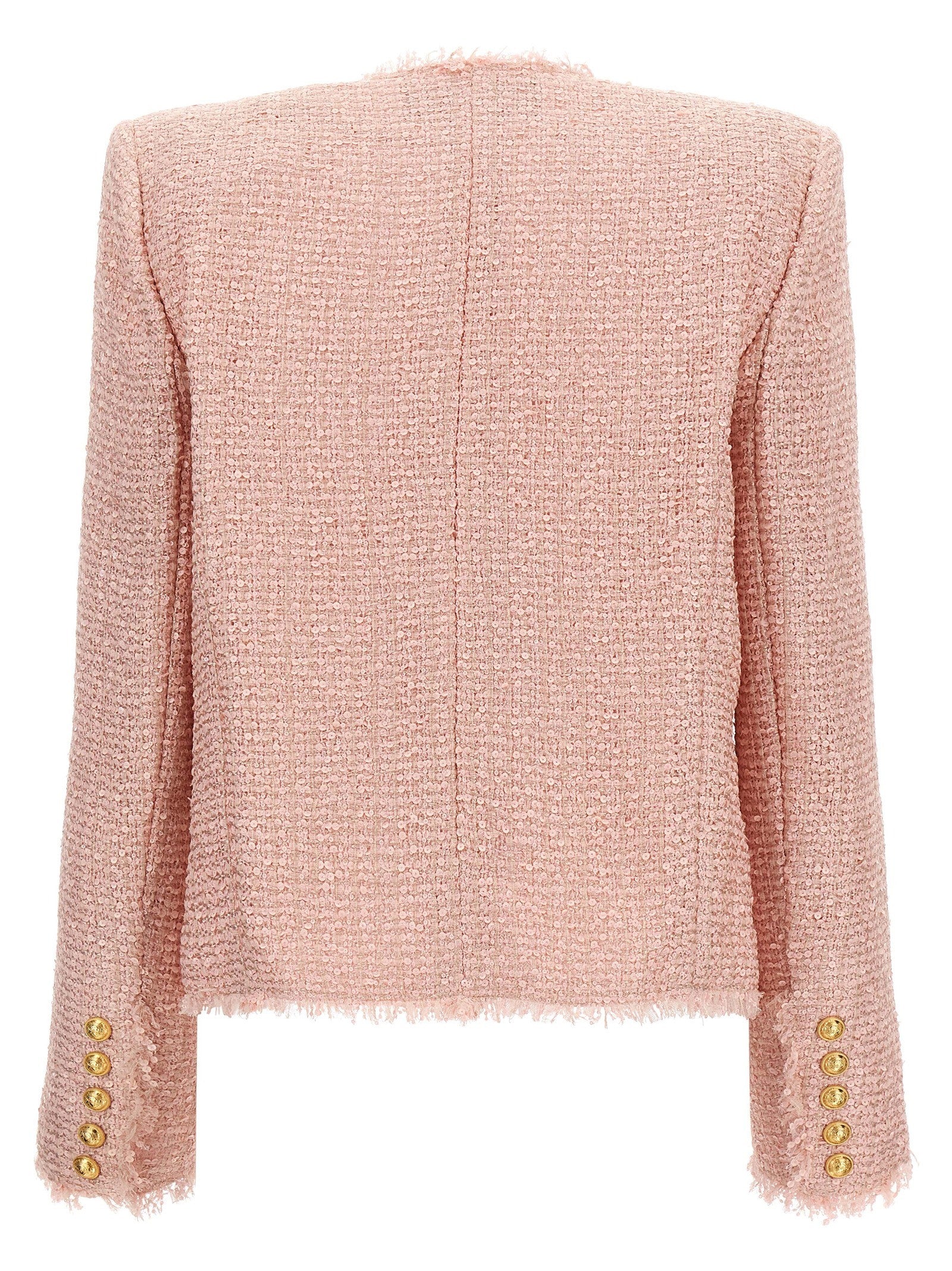 Balmain Sequin Tweed Blazer Blue