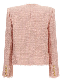 Balmain Sequin Tweed Blazer Blue