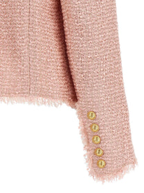 Balmain Sequin Tweed Blazer Blue