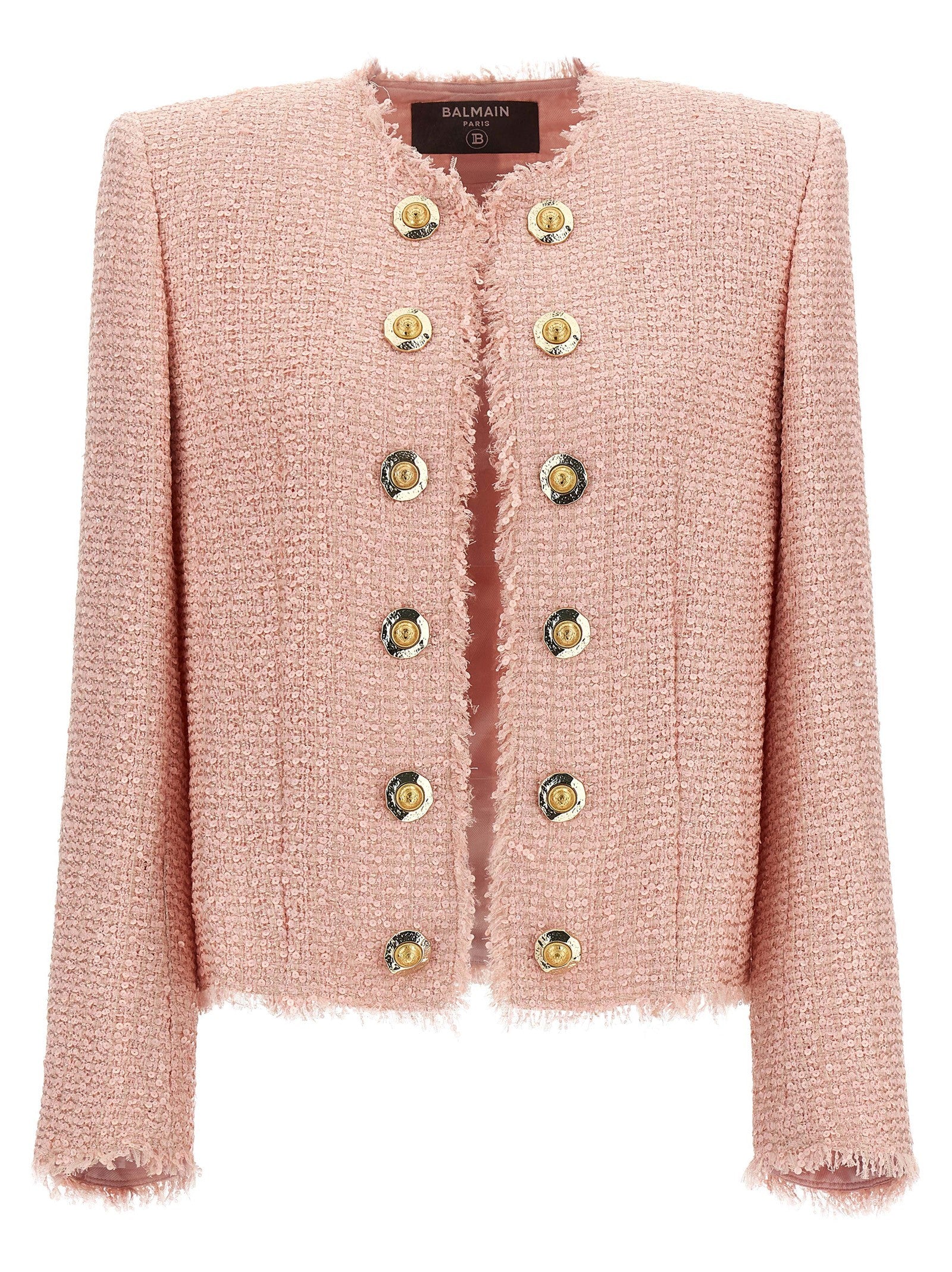 Balmain Sequin Tweed Blazer Blue