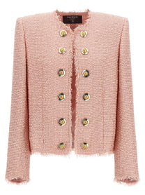 Balmain Sequin Tweed Blazer Blue