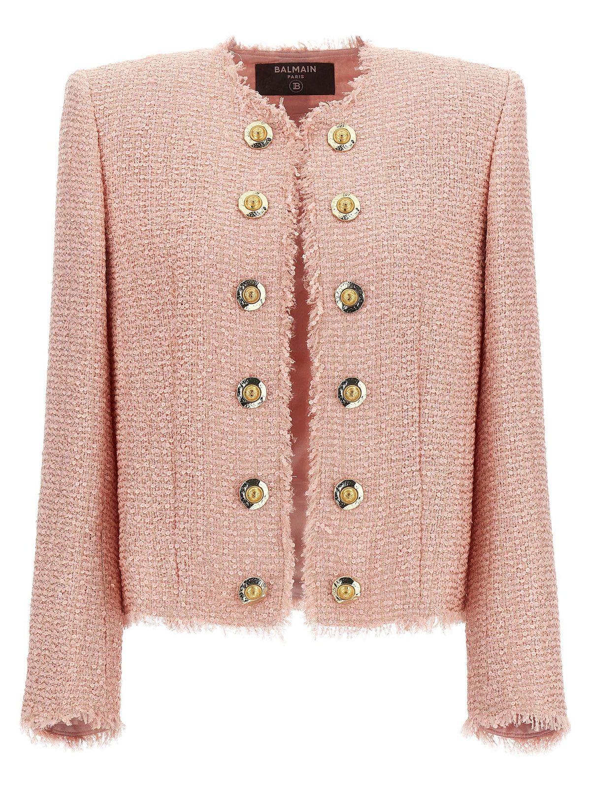 Balmain Sequin Tweed Blazer Blue