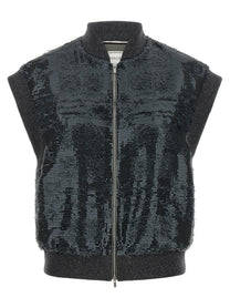 Peserico Sequin Vest Grey