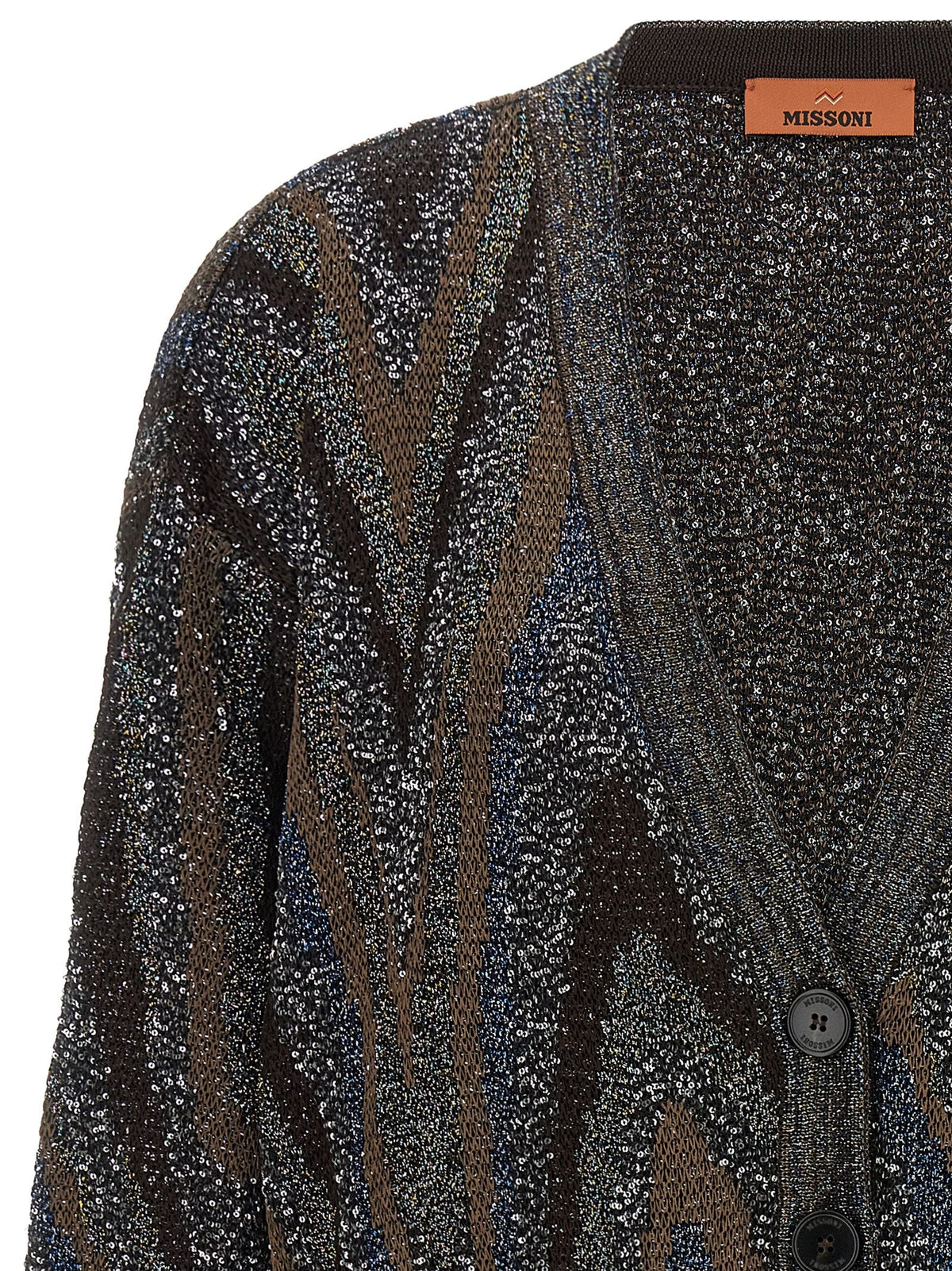 Missoni Sequin Zigzag Cardigan Gold, view 3