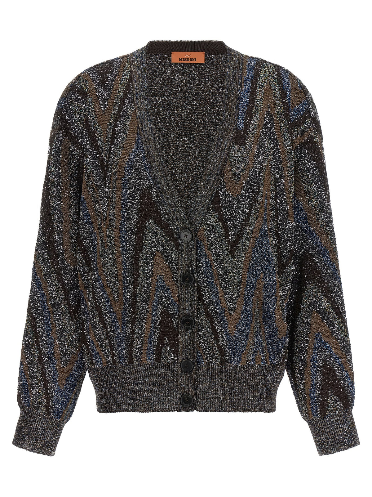 Missoni Sequin Zigzag Cardigan Gold