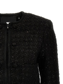 ROTATE Birger Christensen Sequined Blazer Black, view 3