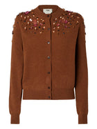 Fendi Women's Sequined Cardigan Brown