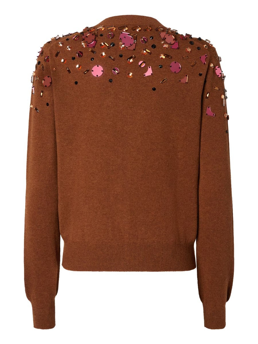 Fendi Women's Sequined Cardigan Brown