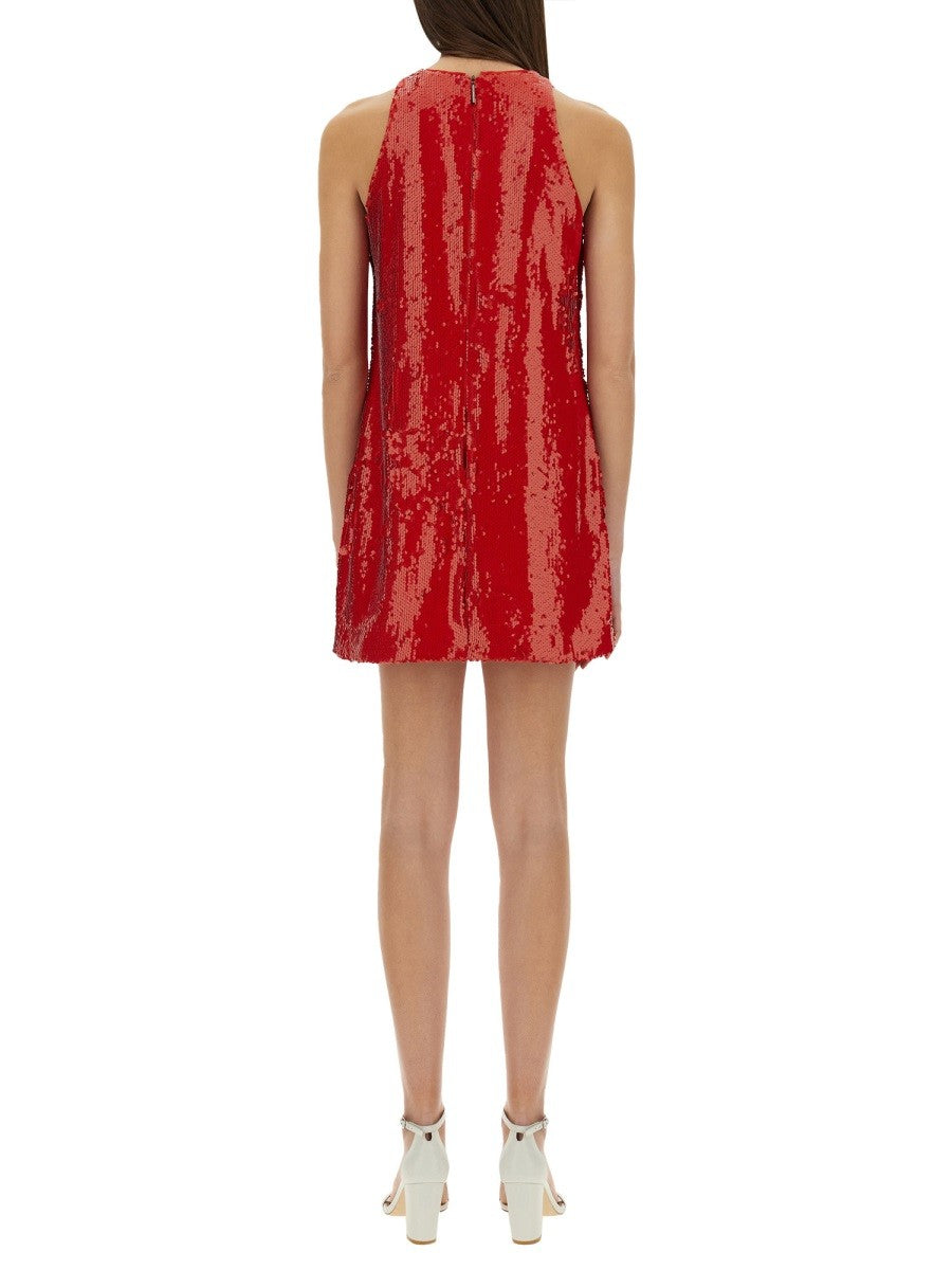 msgm Women's Sequined Dress Red msgm