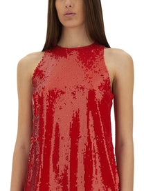 msgm Women's Sequined Dress Red msgm