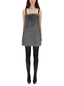 Dolce &amp; Gabbana Women's Sequined Mini Dress Silver