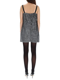 Dolce &amp; Gabbana Women's Sequined Mini Dress Silver