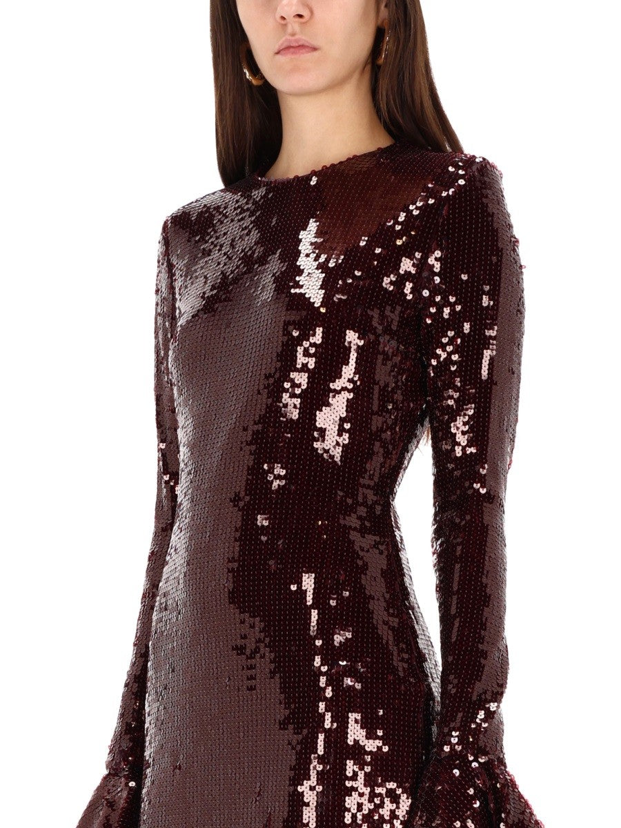 ROTATE Birger Christensen Women's Sequined Mini Dress Red