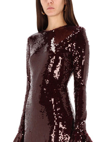 ROTATE Birger Christensen Women's Sequined Mini Dress Red