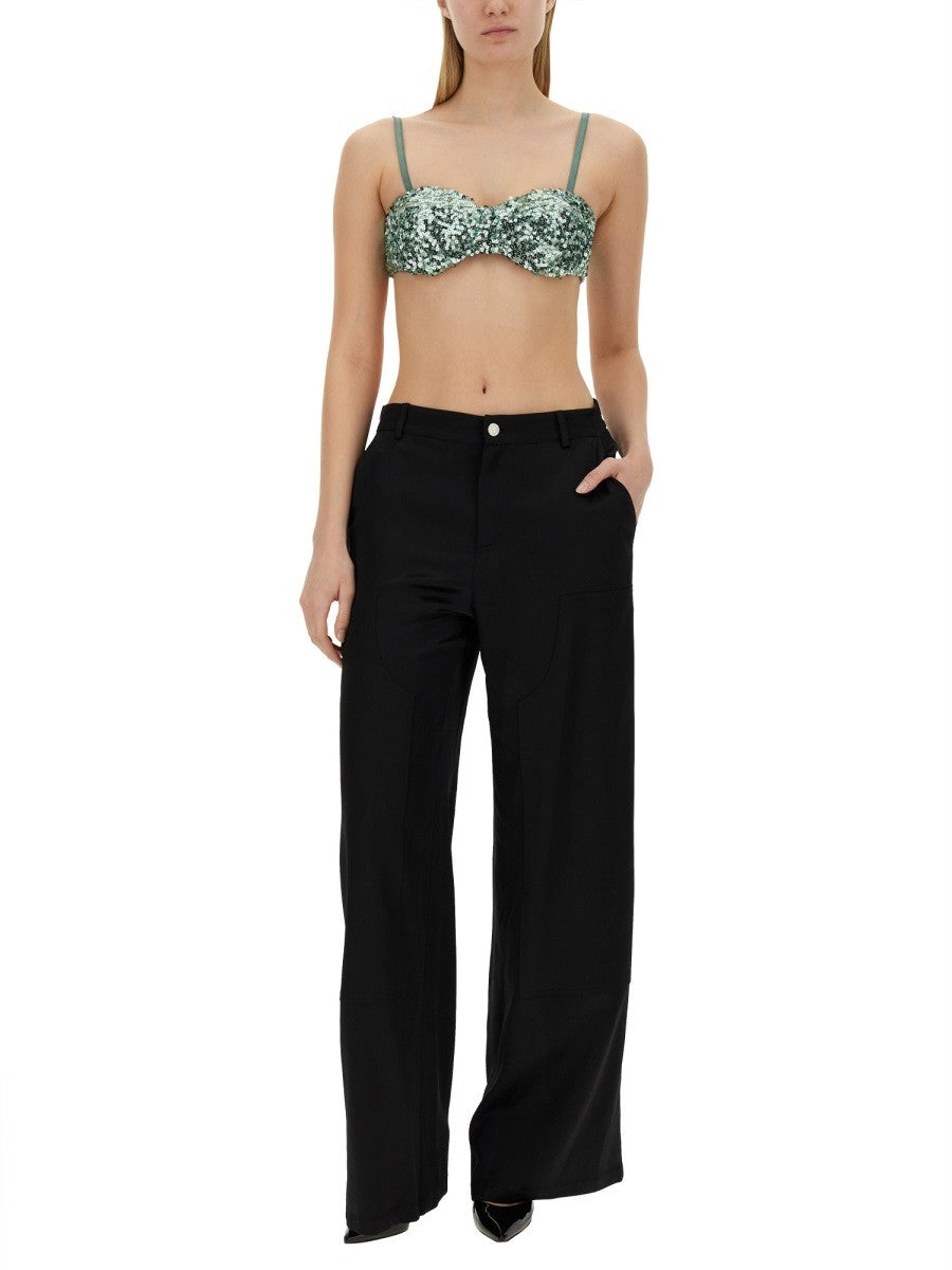 Moschino Jeans Women's Sequined Top Blue, view 2