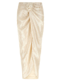 ROTATE Birger Christensen Sequins Knot Skirt White
