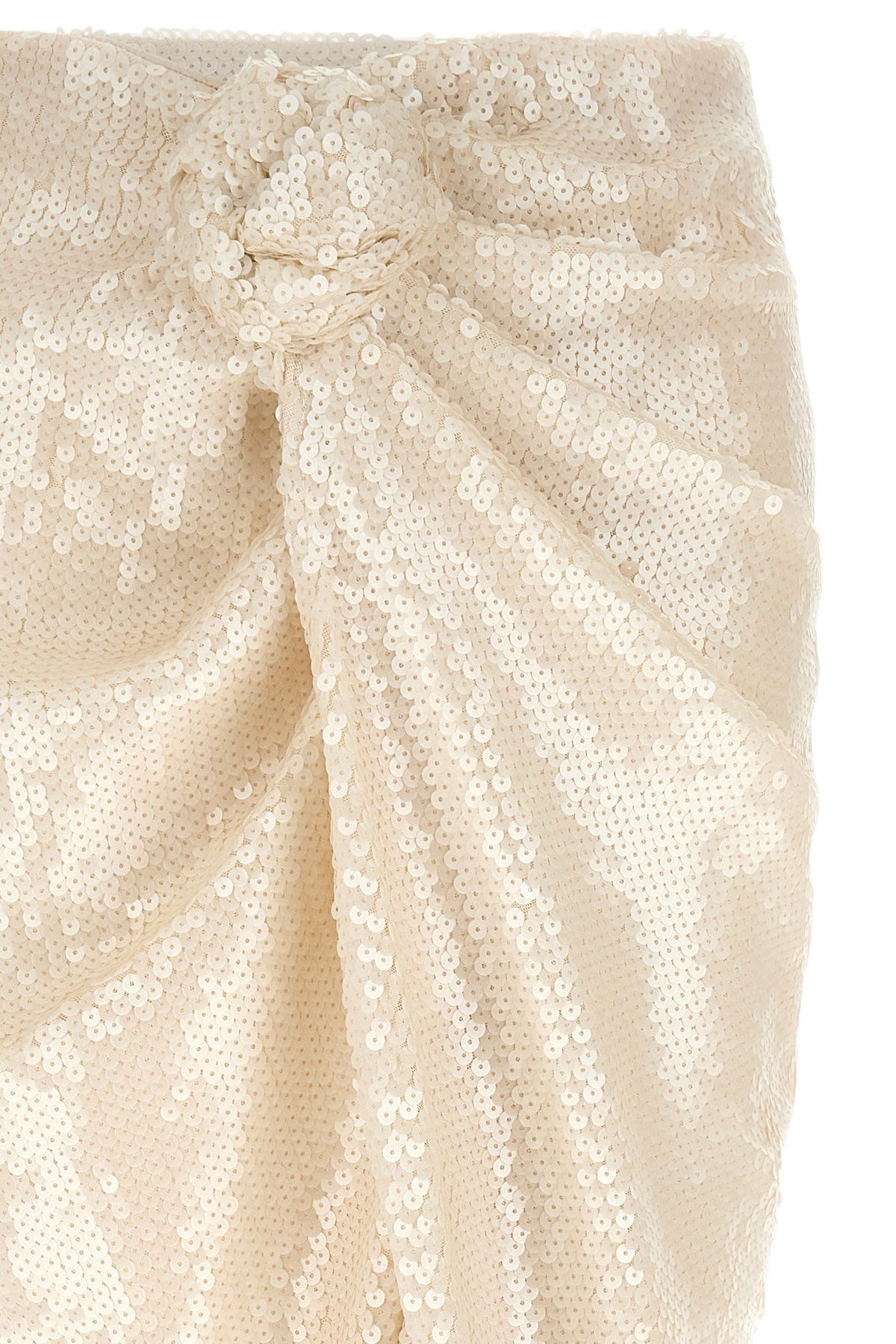 ROTATE Birger Christensen Sequins Knot Skirt White