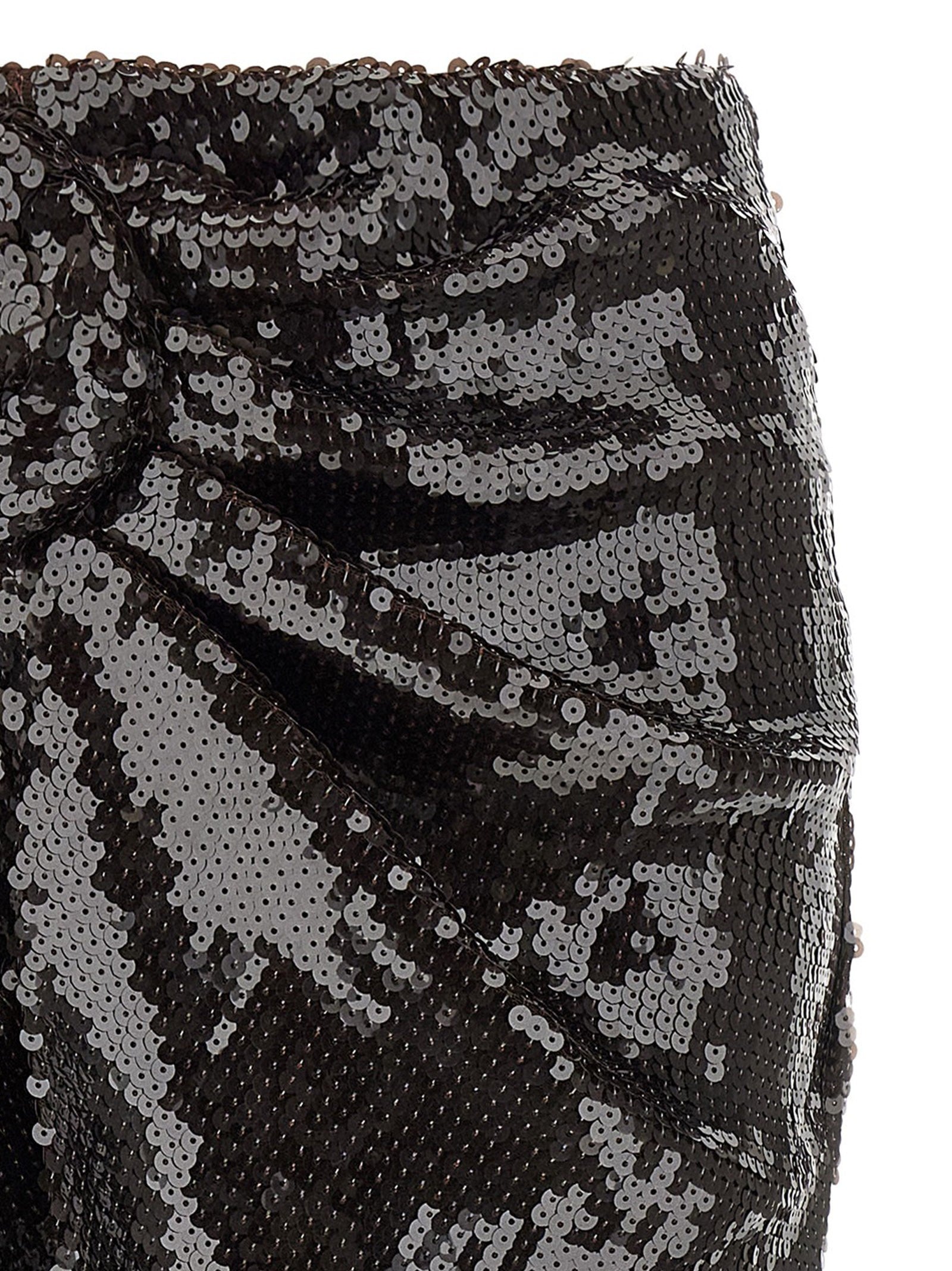 ROTATE Birger Christensen Sequins Knot Skirt Brown