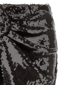 ROTATE Birger Christensen Sequins Knot Skirt Brown