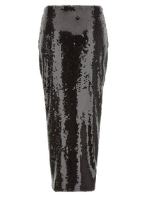 ROTATE Birger Christensen Sequins Knot Skirt Brown