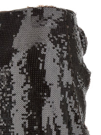 ROTATE Birger Christensen Sequins Knot Skirt Brown