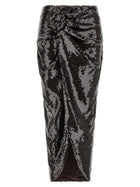 ROTATE Birger Christensen Sequins Knot Skirt Brown