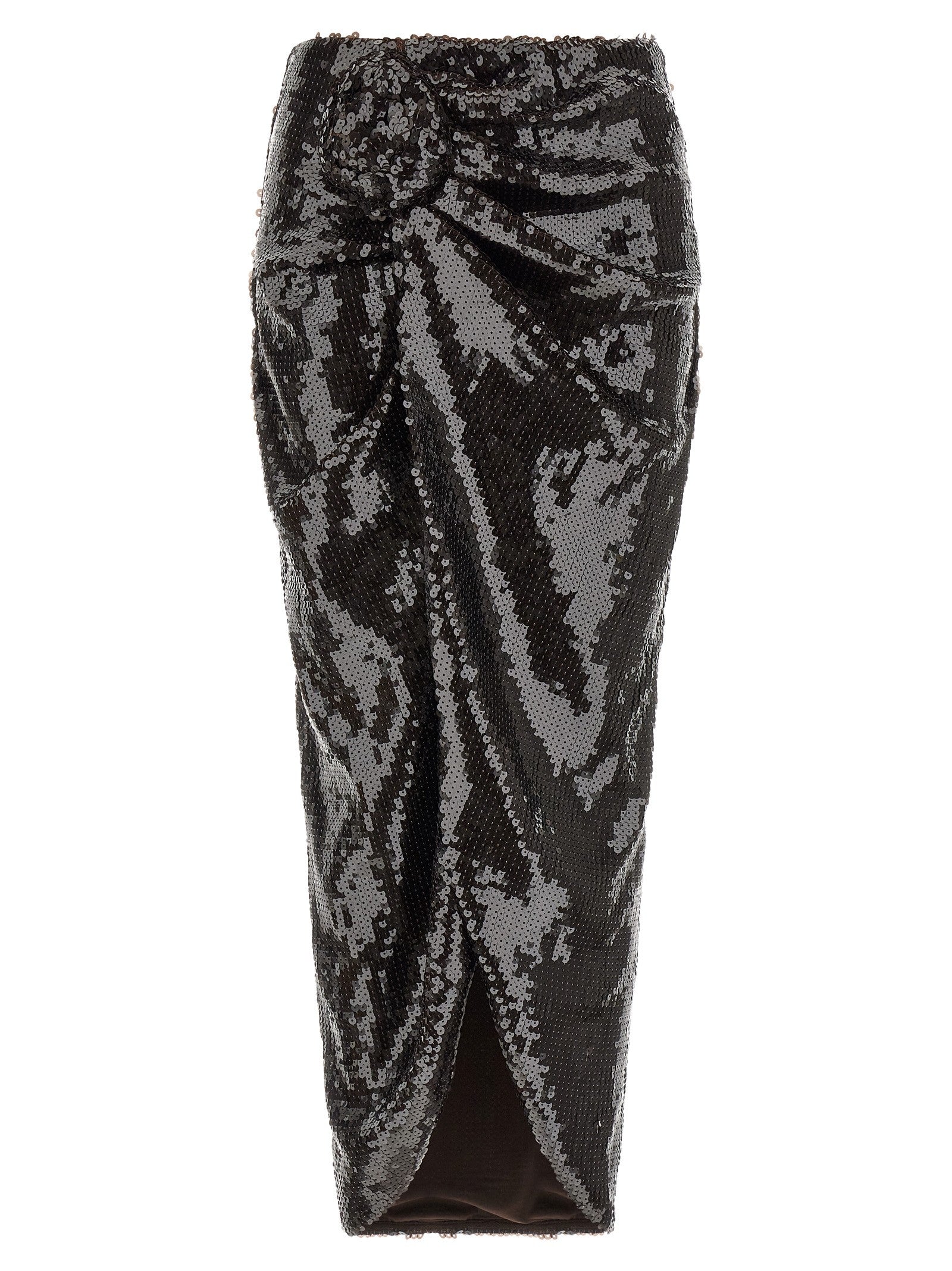 ROTATE Birger Christensen Sequins Knot Skirt Brown