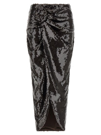 ROTATE Birger Christensen Sequins Knot Skirt Brown
