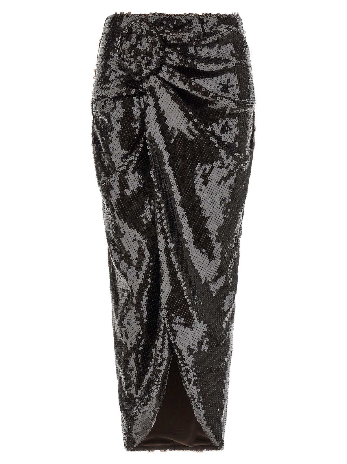 ROTATE Birger Christensen Sequins Knot Skirt Brown