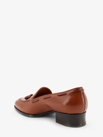 Loro Piana Women's Serge Tassel Leather Loafers Brown