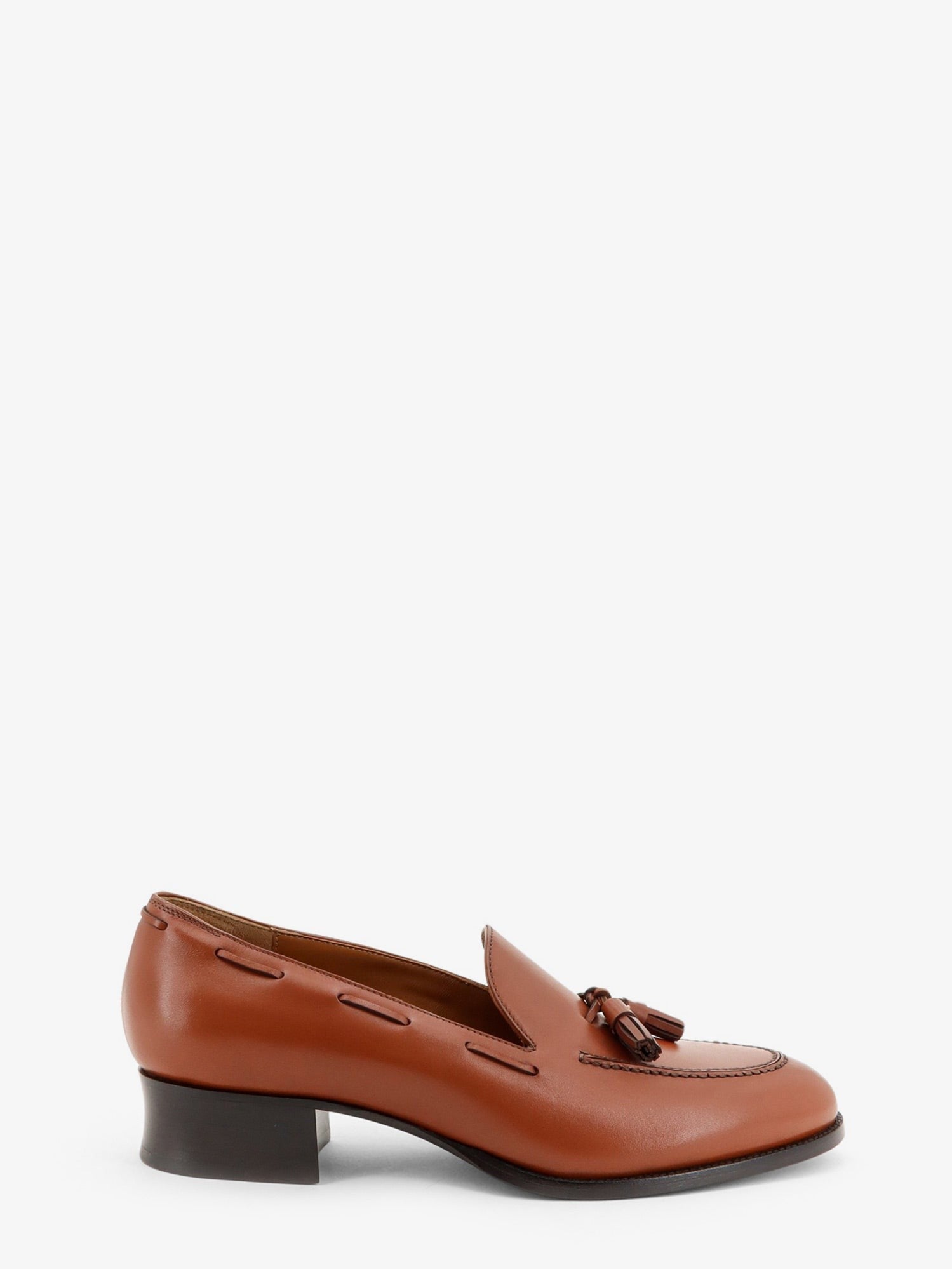 Loro Piana Women's Serge Tassel Leather Loafers Brown