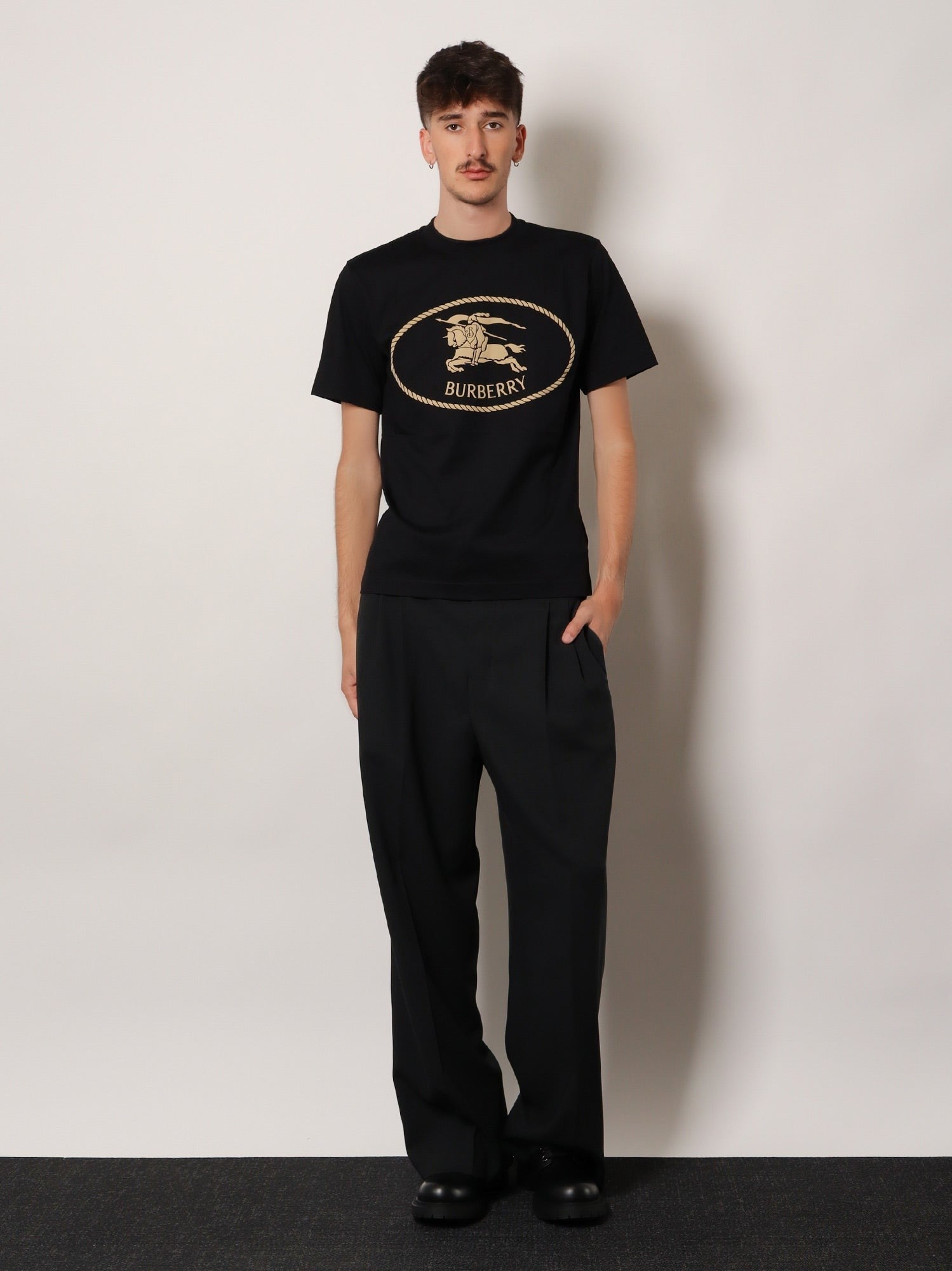 Burberry Men's Seth Organic Cotton Blend Shirt Black