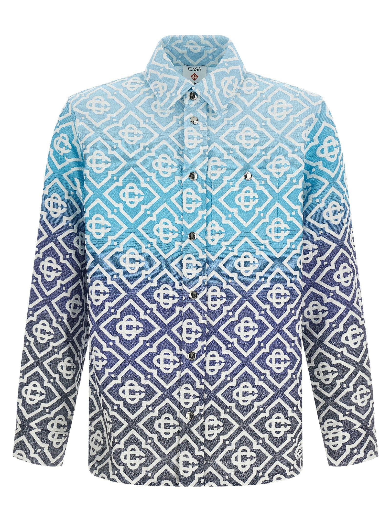 Casablanca Shacket Monogram Gradient Jacquard Blue