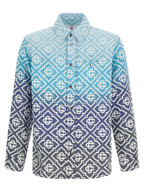 Casablanca Shacket Monogram Gradient Jacquard Blue