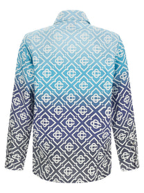 Casablanca Shacket Monogram Gradient Jacquard Blue