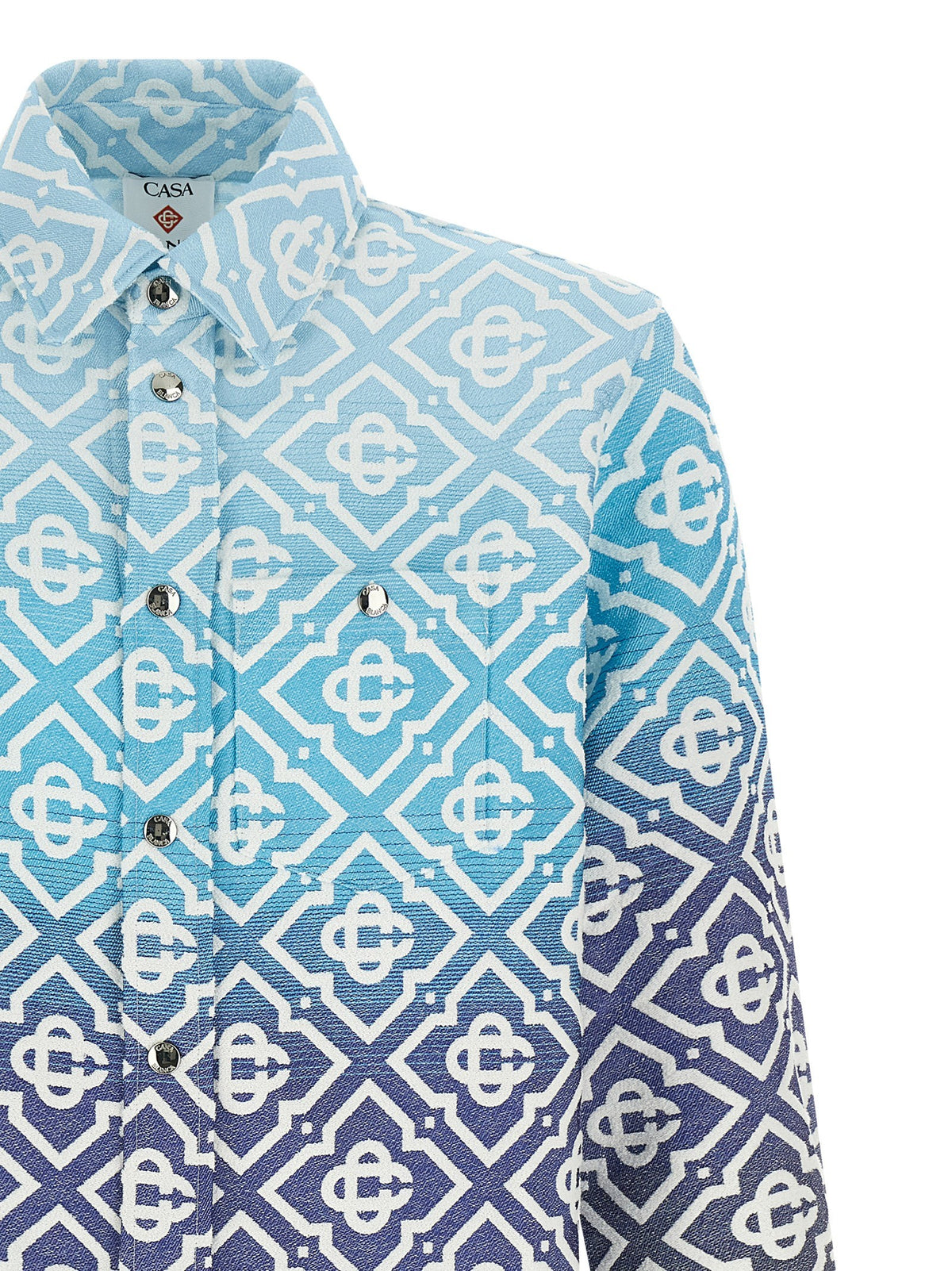 Casablanca Shacket Monogram Gradient Jacquard Blue