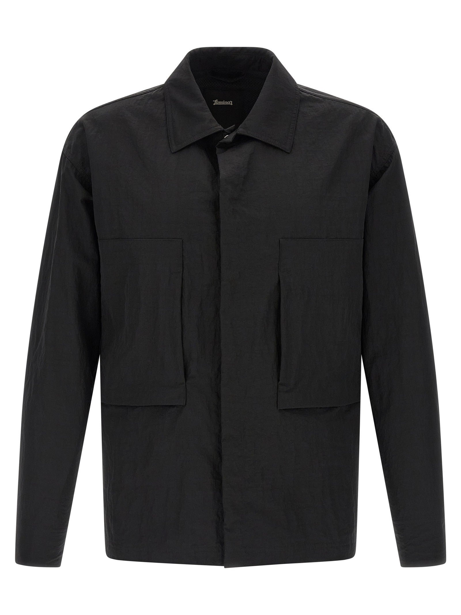 Laminar Shacket Rippled Effect Black