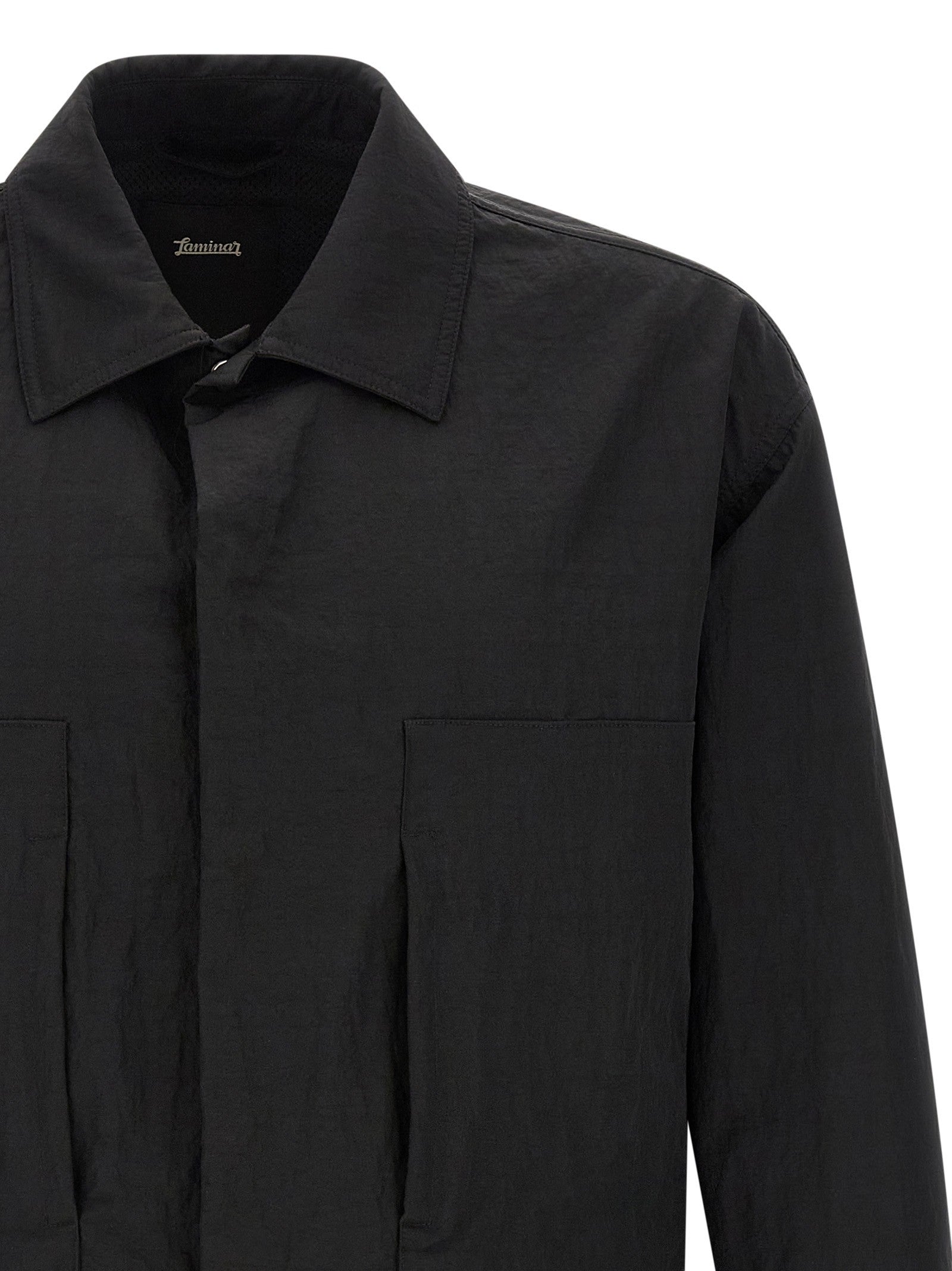Laminar Shacket Rippled Effect Black