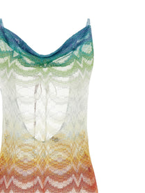 Missoni Shaded Lamé Viscose Dress Gold