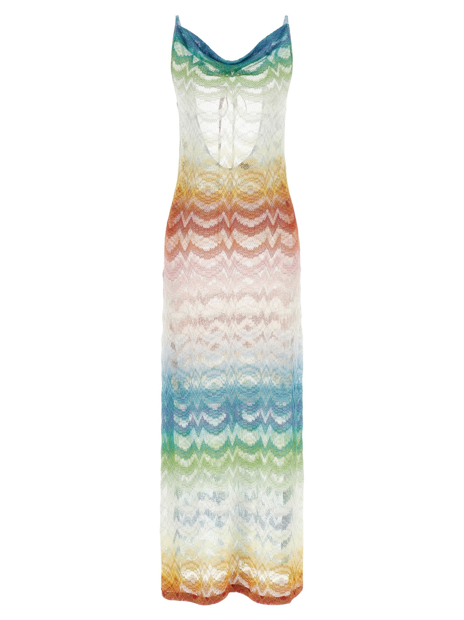 Missoni Shaded Lamé Viscose Dress Gold