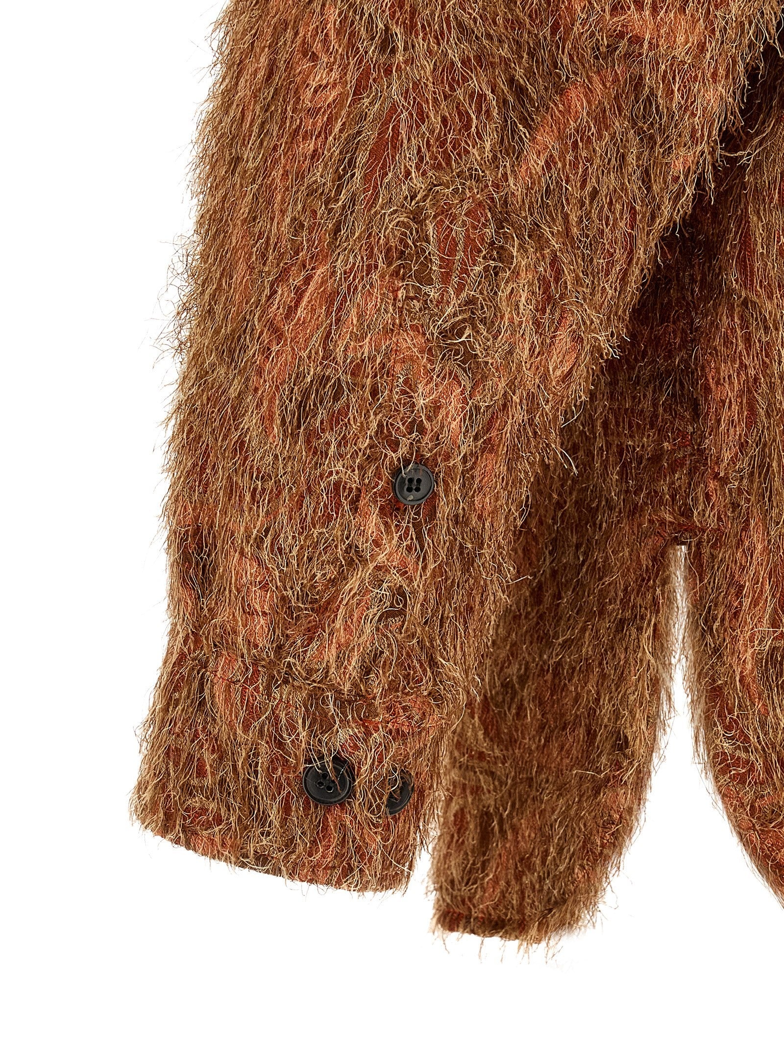 Dries Van Noten Shaggy Fringed Shirt Orange