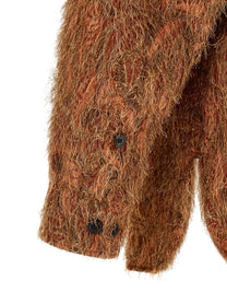 Dries Van Noten Shaggy Fringed Shirt Orange