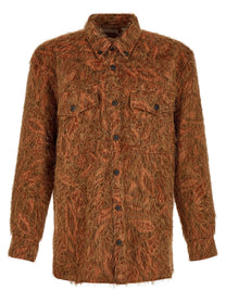 Dries Van Noten Shaggy Fringed Shirt Orange