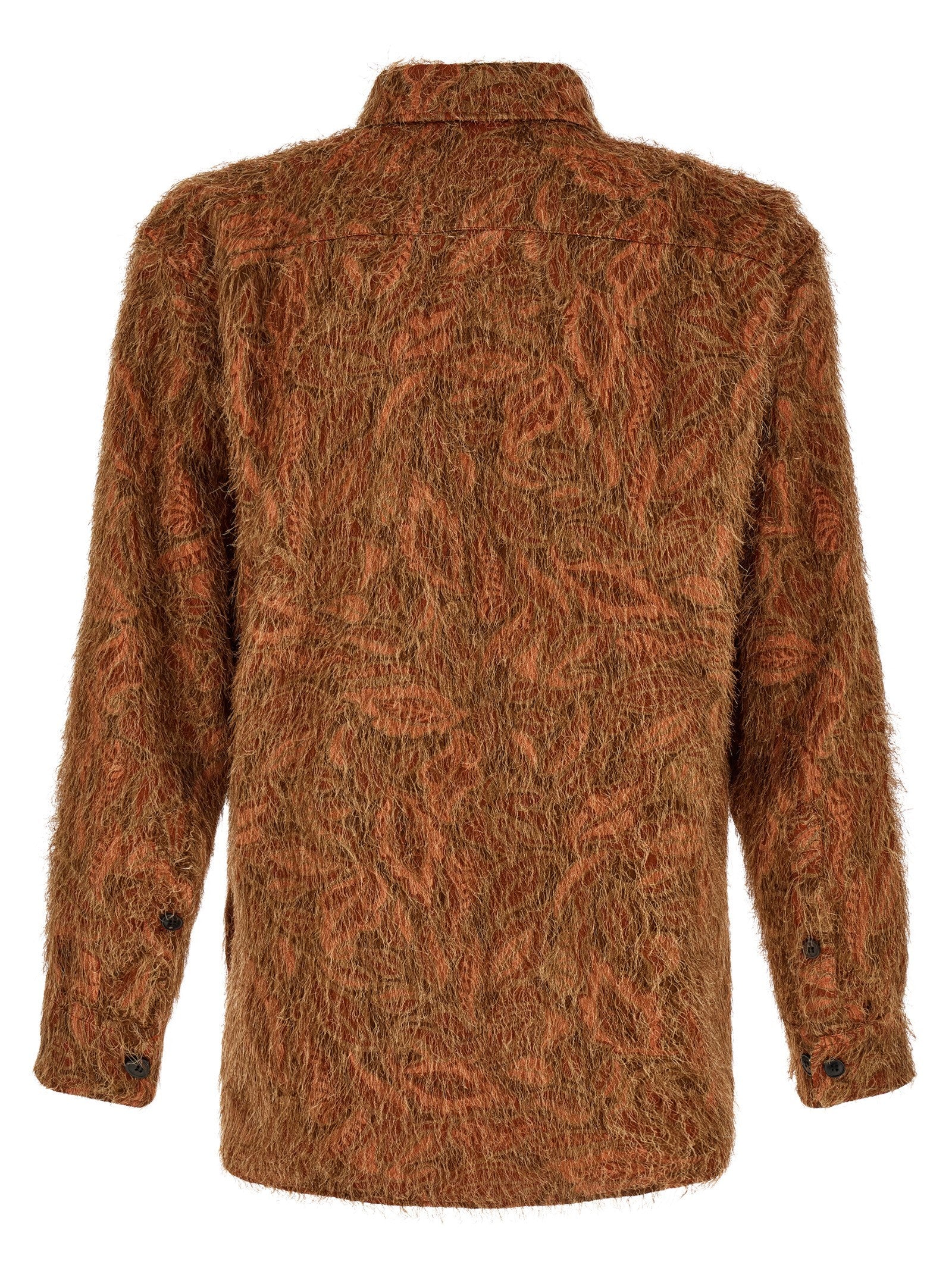 Dries Van Noten Shaggy Fringed Shirt Orange
