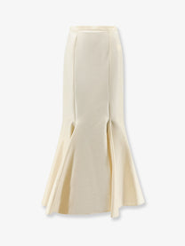 Actualee Women's Shantung Long Skirt White