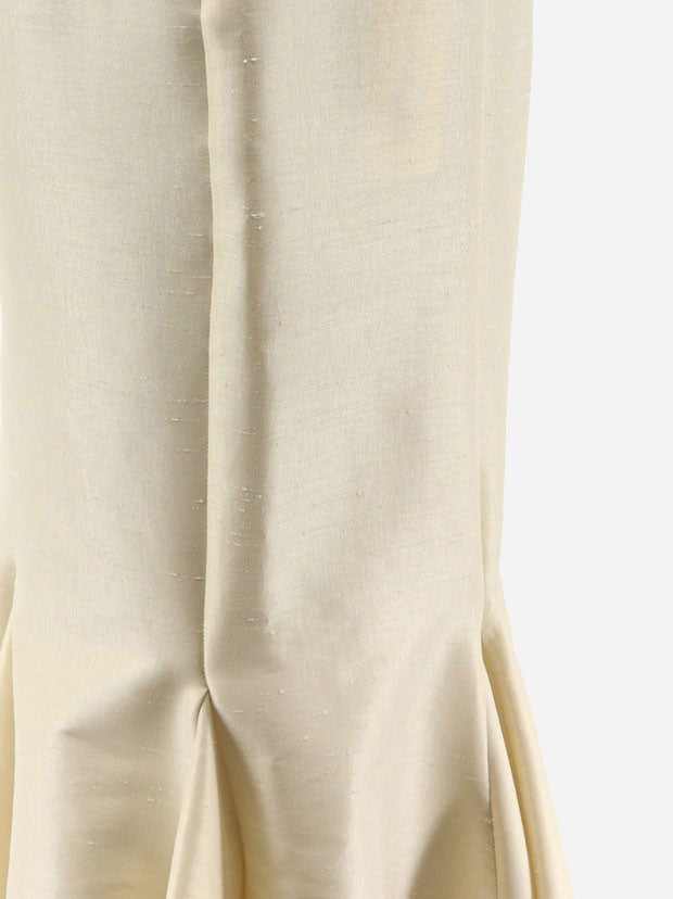 Actualee Women's Shantung Long Skirt White