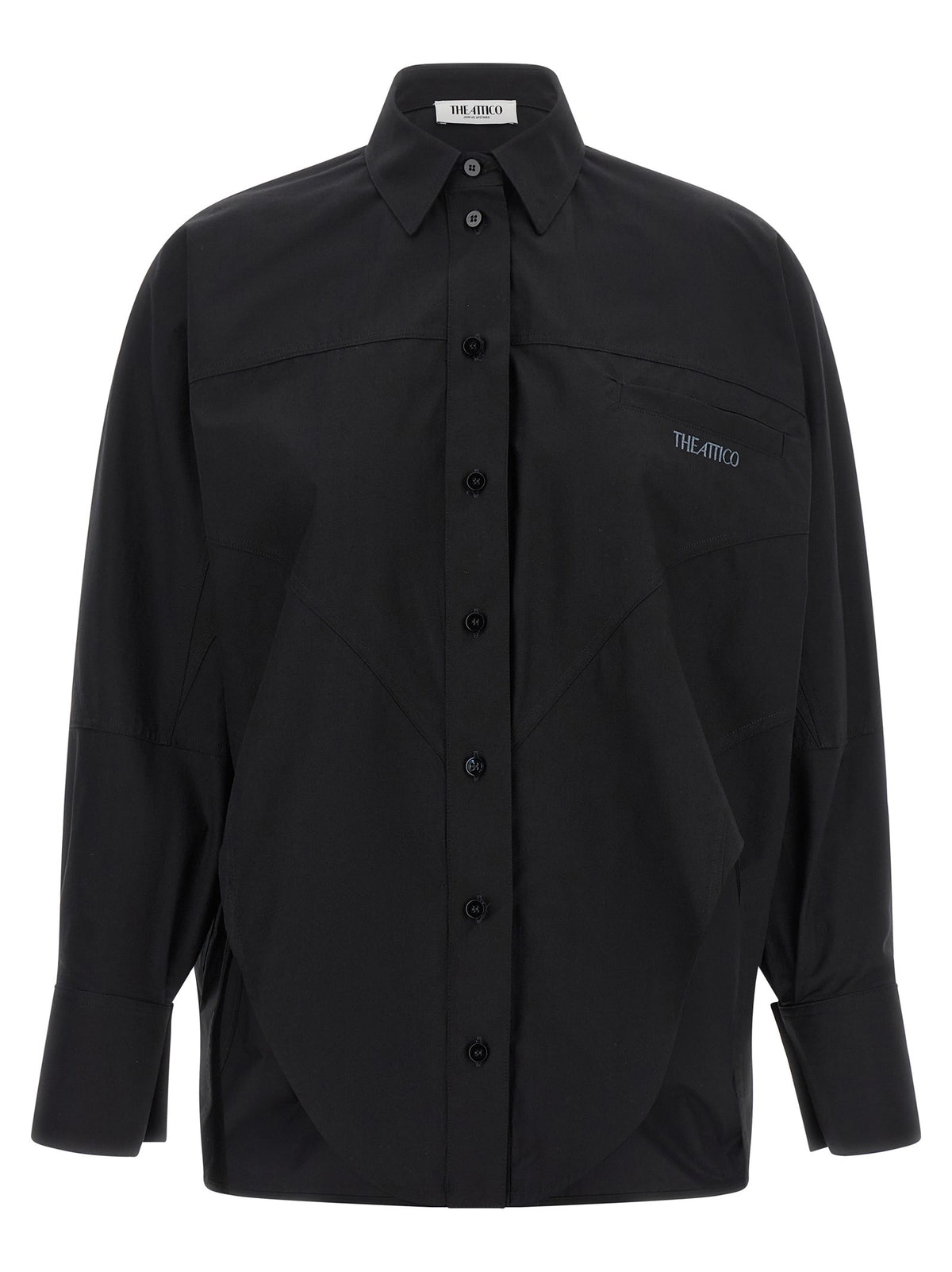 The Attico Shaped Hem Shirt Black