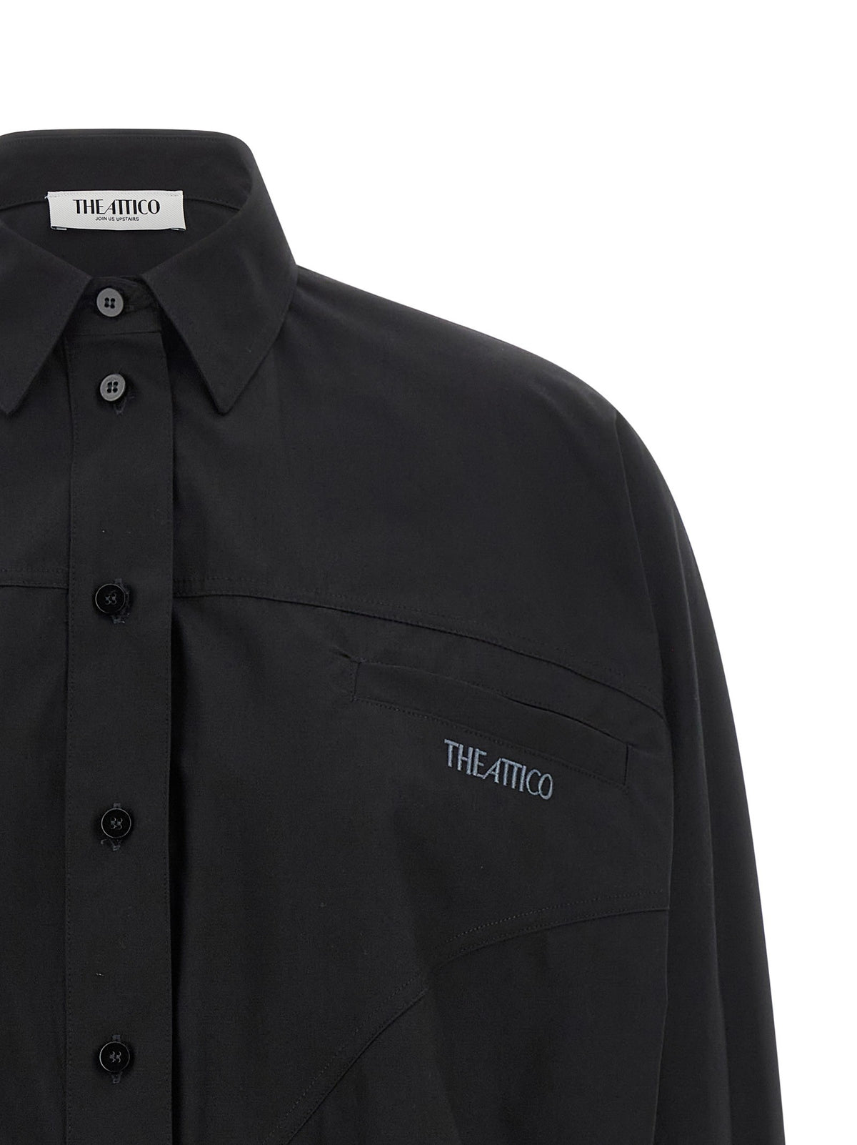 The Attico Shaped Hem Shirt Black, view 3