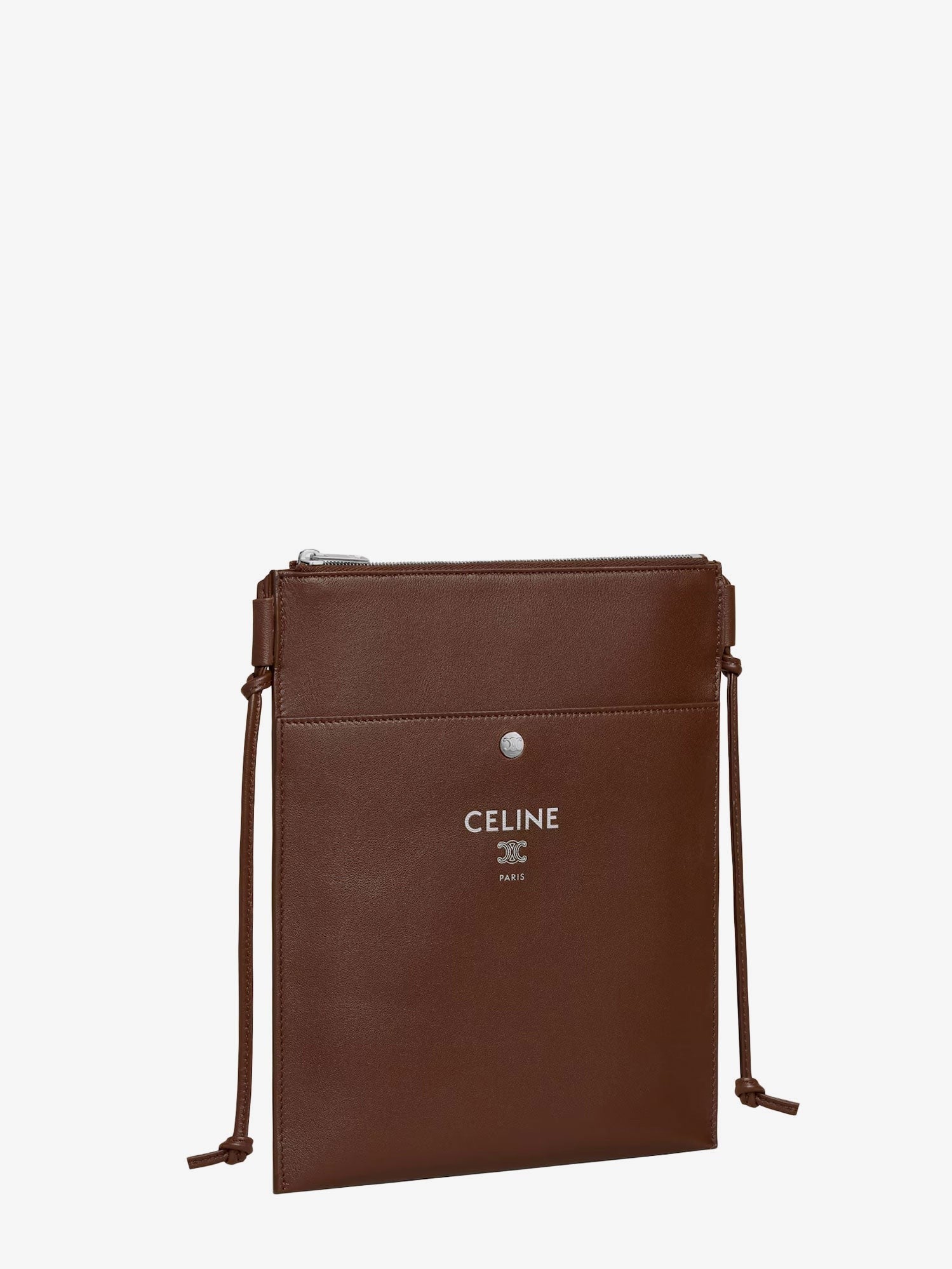 Celine Unisex Sharp Leather Crossbody Bag Brown Celine