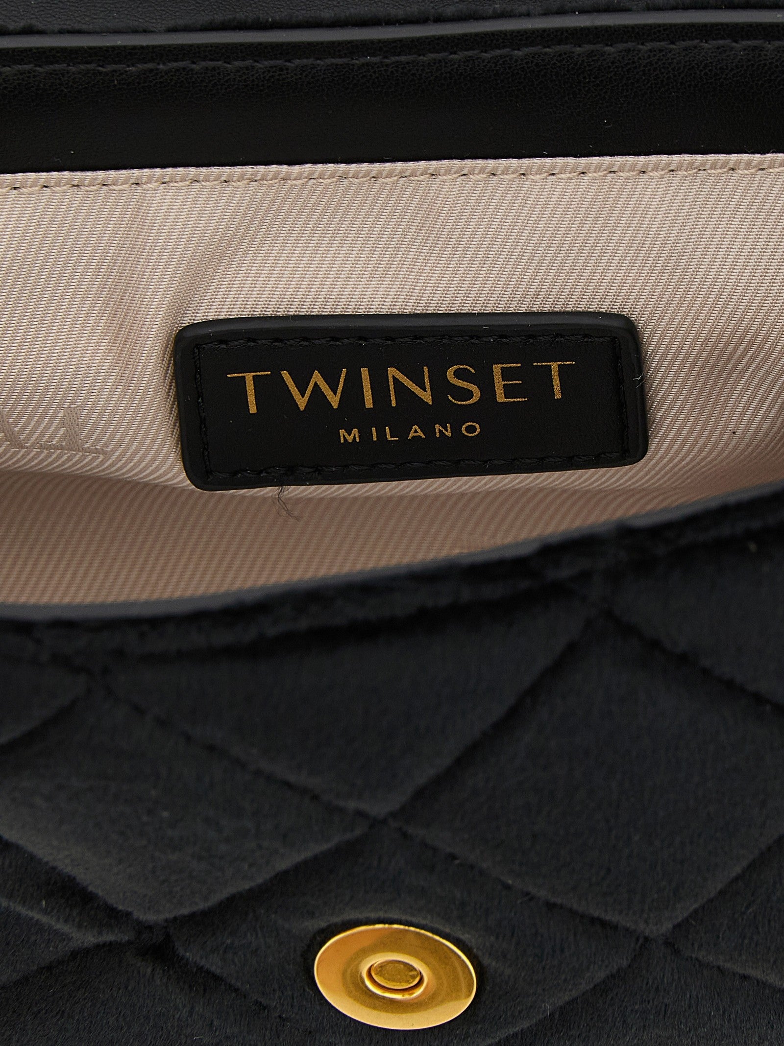Twin Set Shaved Velvet Shoulder Strap Black